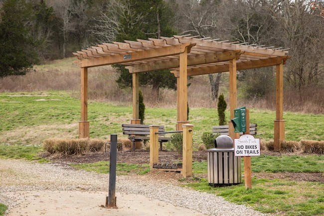 Rest Area on Trail in Smith Park, Brentwood, Tennessee