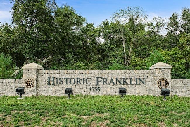 Historic Franklin Sign in Downtown Franklin, Tennessee