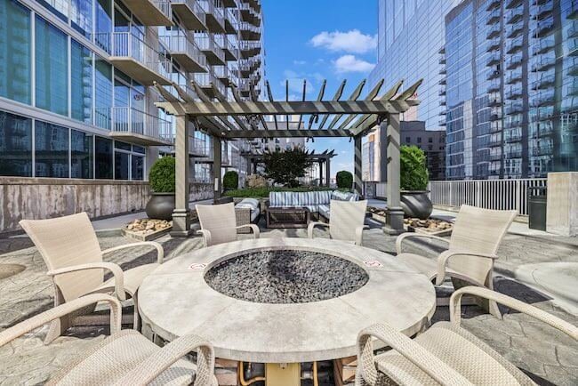 Outdoor Patio Fire Pit at The Encore, Downtown Nashville, Tennessee