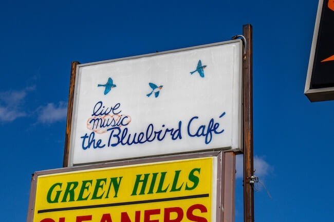 The Bluebird Cafe Sign in Green Hills, Nashville, Tennessee