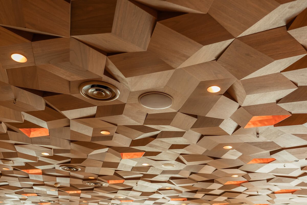 Interesting Ceiling Design from Acoustic Baffles