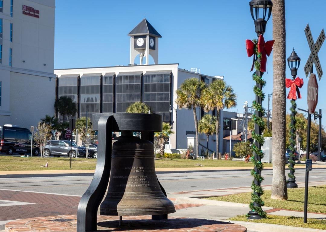 Historical fire bell in downtown Ocala, Florida.