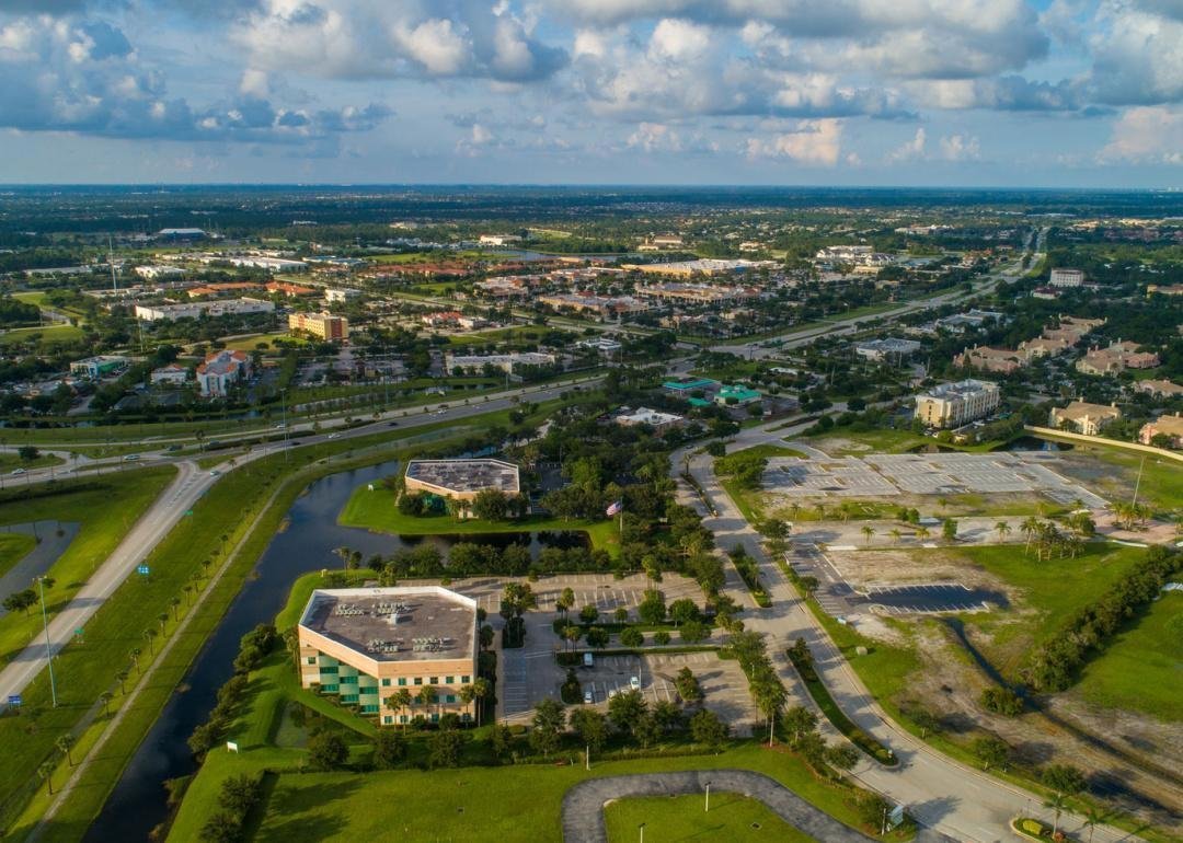 Aerial drone image of Port St Lucie, Florida.