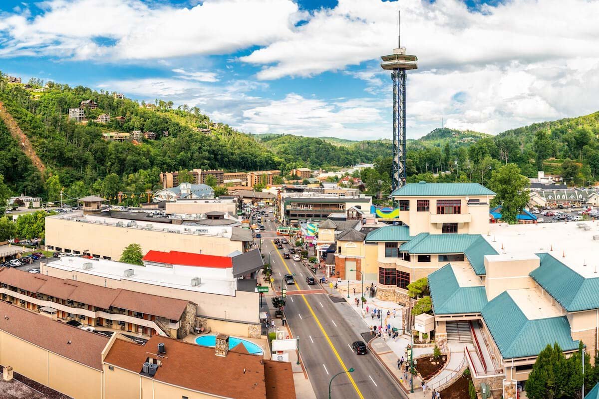Aerial View of Gatlinburg in Tennessee