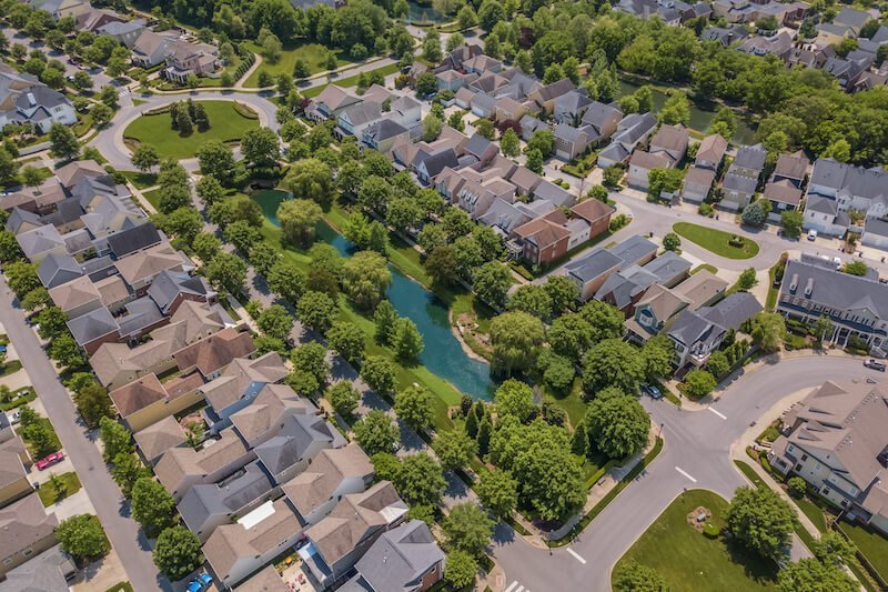 Aerial View of Homes in Westhaven, Franklin TN